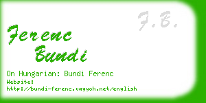 ferenc bundi business card